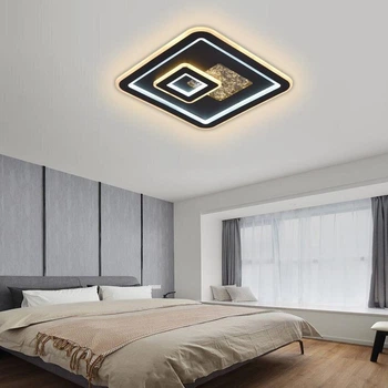 Стельова LED люстра 120W Interees з квадратними розсіювачами 3000-6000 К з пультом чорна IP20 V 5310 BK