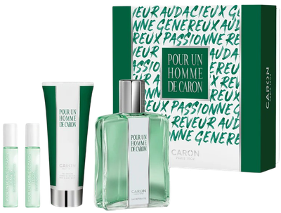 Zestaw męski Caron Pour Un Homme De Caron Woda toaletowa 125 ml + żel pod prysznic 75 ml + woda toaletowa Le Matin 5 ml + Le Soir 5 ml (3387952099281)