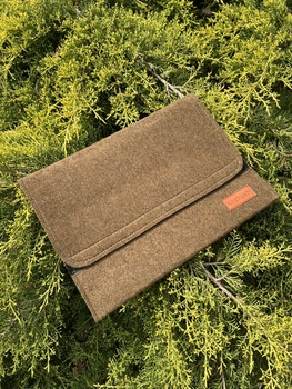 Универсальный чехол из фетра для планшета / ноутбука Kozhukh 9'' - 13'' Big Brown&nbsp;Long (350*250 mm) на липучке