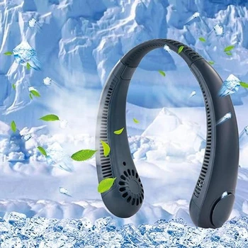 Аккумуляторный безлопастный вентилятор на шею Arctic Air Freedom, портативный гибкий персональный охладитель воздуха, беспроводной мини-вентилятор для охлаждения с 3 режимами Синий HSF-63-Blue