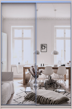 Шкаф купе Doros Сити Лайт Кашемир 2 Зеркала 150х60х225 см (80736359)
