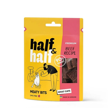 Ласощі для котів Half&Half з яловичиною 50 г (4823082431861)