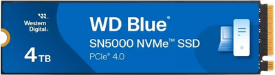 Dysk SSD Western Digital Blue SN5000 4TB M.2 2280 NVMe PCIe 4.0 x4 3D NAND QLC (WDBS3F0040BNC-WRSN)