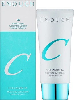 Увлажняющий солнцезащитный крем для лица с коллагеном - Enough Collagen 3Х Moisture Sun Cream SPF50+ PA++++ 50g (1549886-44072788)