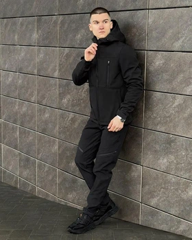 Костюм Pobedov Куртка Setup SoftShell з капюшоном + Штани-Карго San Andreas чорна розмір 2XL