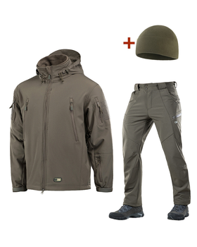 Зимова Форма M-Tac SoftShell Куртка з підстібкою та Штані + ПОДАРОК ​​Шапка олива розмір M