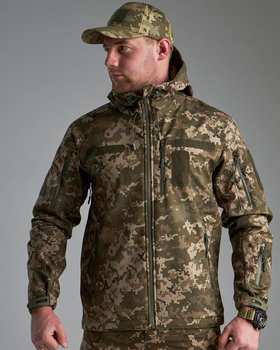 Куртка SKMilitary SoftShell на флісі з липучками під шеврони піксель розмір 3XL