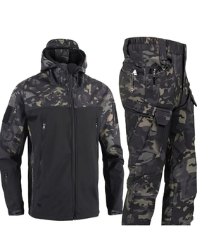 Костюм Gman SoftShell на флісі Куртка + Штани чорний мультикам розмір M