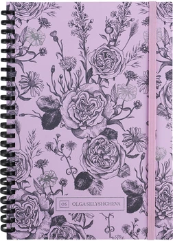 Блокнот на спирали Axent Olga Selyshcheva Pink Roses А5 в клетку 80 листов (8471-2-A-OS)