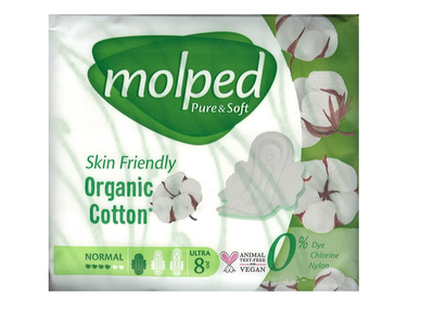 Прокладки гігієнічні Molped Pure&Soft Normal 4 краплі 8 шт