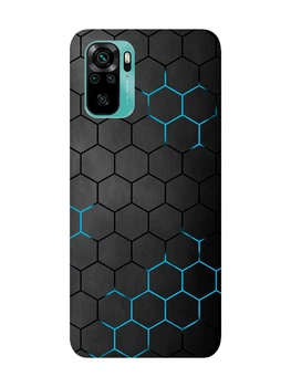 Матовый черный чехол на Xiaomi Redmi Note 10/Note 10s Фон Соты (принт 359)