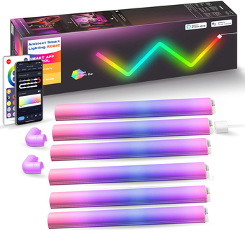 Настенный светильник светодиодный Lines SAL-013B Bluetooth USB interface с приложением (6+2 pcs) Белый