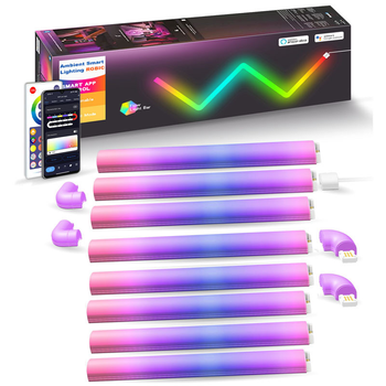 Настенный светильник светодиодный Lines SAL-013B Bluetooth USB interface с приложением (8+4 pcs) Белый