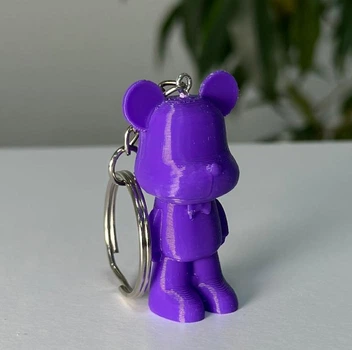 Брелок фіолетовий ведмедик Bearbrick 5 см