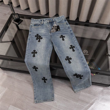 Джинси для хлопчика Chrome Hearts світло-синього кольору loose fit M, зріст 174 - 178