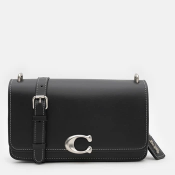 Сумка кросс-боди через плечо женская из натуральной кожи маленькая Coach Bandit Shoulder Bag BG-COA-17 Черная (195031683169)