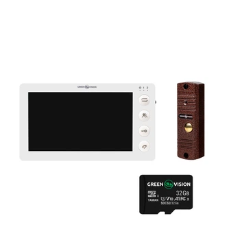 Комплект відеодомофону GreenVision GV-947 SD-32Gb 1024х600MP TFT LCD AC 110-230V