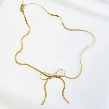 Подвеска цепочка на шею Бантик Бижутерия из медицинского золота Гипоаллергенные украшения