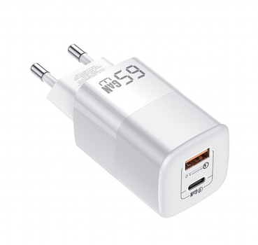 Зарядное устройство 65 Вт USB адаптер питания для зарядки телефона PD + QC 3.0 блок питания для смартфона KUULAA RY-U65A White
