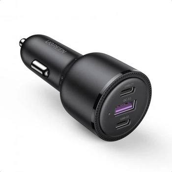 Автомобильное зарядное устройство UGREEN CD239 69W 2xUSB Type-C PD + USB-A Fast Car Charger Black (20467)