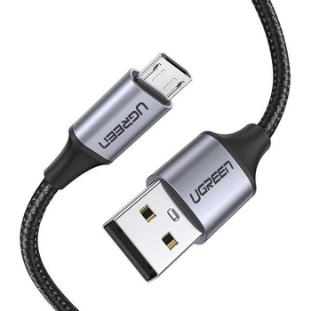 Кабель UGREEN US290 USB 2.0- micro-USB 1m Metal Black (60146)
