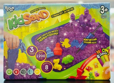 Кинетический песок KidSand 1200г + песочница