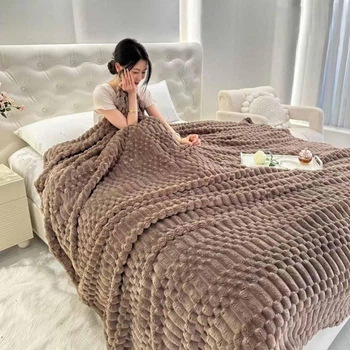 Плед Шарпей 3D Malloory Home Капучино полуторный 150х200