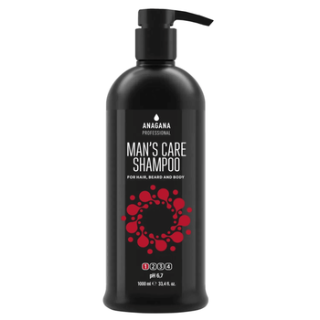 Шампунь ANAGANA Мужской уход для волос, бороды и тела MAN'S CARE SHAMPOO for hair, beard and body 1000 мл 4820245170339