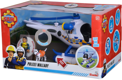 Поліцейський гелікоптер Simba Fireman Sam Wallaby зі світлом та звуком Білий 109252537 (4006592080907)