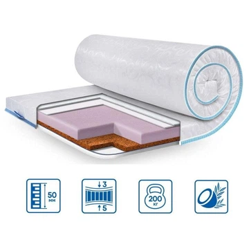 Тонкий матрац-топпер Eurosleep Slim Cocos Komfort жаккард 160x200