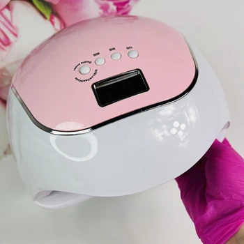 Лампа SUN BQ-V5 MACAROON для сушіння нігтів UV/LED 120 Вт (рожева)