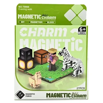Магнитный конструктор блоки Minecraft Майнкрафт, 27 деталей 9966