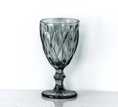 Набор бокалов для вина Glassware 6шт Подарочные цветные стеклянные фужеры для коктейлей 300мл Серый