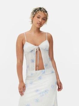 Топ Primark 8141405 L блакитний квіти