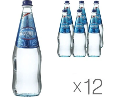 Упаковка минеральной слабогазированной воды Rocchetta Brio Blu стекло 12 шт. х 0,75 л