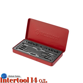 Набор метчиков и плашек Intertool M3 x 4 x 5 x 6 x 8 x 10 (14ед) (SD-8024)