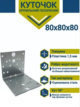 Уголки универсальные 80х80х80 1,5мм (25шт.)
