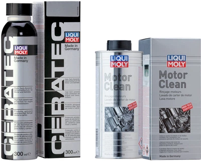 Набор Противоизносная присадка Liqui Moly CeraTec для двигателя 300 мл (3721) + Промывка масляной системы Liqui Moly MotorClean 500 мл (1883)