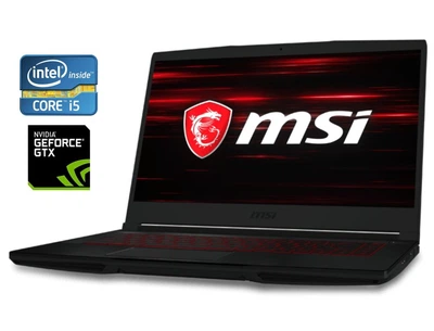 Ноутбук Б/В MSI GF63 Thin / Екран 15,6" FHD IPS / Intel Core i5- 8300H / RAM 8GB / SSD 256GB / Nvidia GeForce GTX1650 MaxQ- 4GB / Для Ігор
