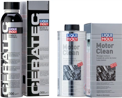 Набор Противоизносная присадка Liqui Moly CeraTec для двигателя 300 мл (7181) (4100420071812) + Промывка масляной системы Liqui Moly MotorClean 500 мл (1883)