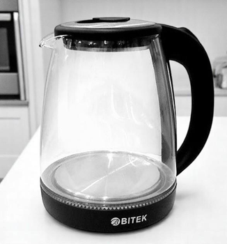 Электрочайник стеклянный с защитой от перегрева Bitek BT с LED подсветкой 1,8 л чайник электрический 2400 Вт (OII3)