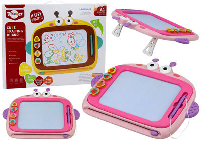 Магнитная доска для рисования LEAN Toys розовая, 4 цвета, 4 штампа (5905991003786)