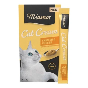 Ласощі для котів Miamor Cat Cream Chicken and Cheese-Cream Паста Ласощі з куркою та сиром (6 стіків х 15г) (4000158742995)