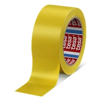 Лента клейкая сигнальная tesa 60760, 33м х 50мм, 150мкм, желтая