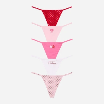 Набор трусиков стринги женских хлопковых Victoria's Secret 26987248 L 5 шт Комбинированный (329425482277)