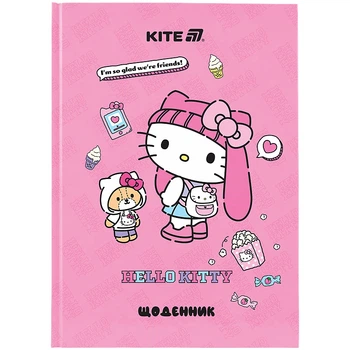 Щоденник шкільна тверда обкладинка Kite Hello Kitty HK25-262-2, 71187
