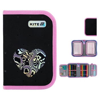 Пенал з наповненням Kite Love is K25-622H-3, 1 відділення, 2 відвороти