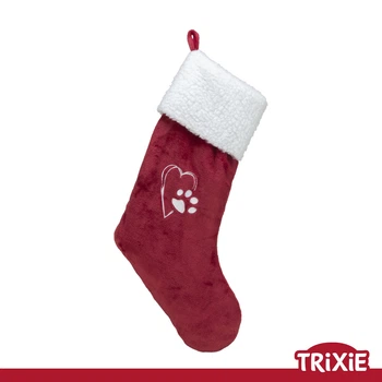 Чулок " Рождественский" Trixie 92626 для животных плюш красный 47см (TX-92626) 4011905926261