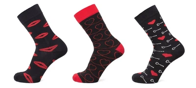 Носки универсальные демисезонные 3 пары Super Socks 014.S202 Сердечки 42-44р. Ассорти