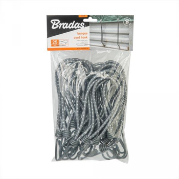 Петля эластичная 20см с металлическим крючком х 25шт. BUNGEE CORD HOOK Bradas